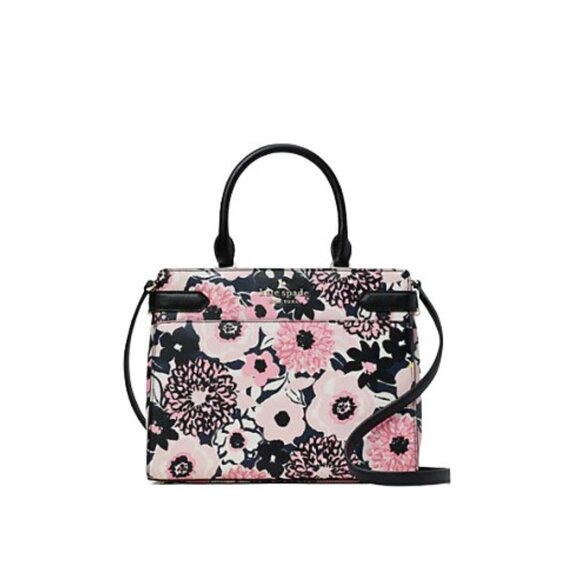 kate spade Handbags - *NWOT* Kate Spade Pink and Black Staci Dahlia Floral Satchel